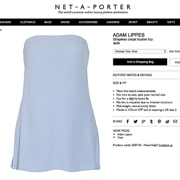 New Adam Lippes Strapless Crepe Bustier Top in Ivory - Picture 2 of 12